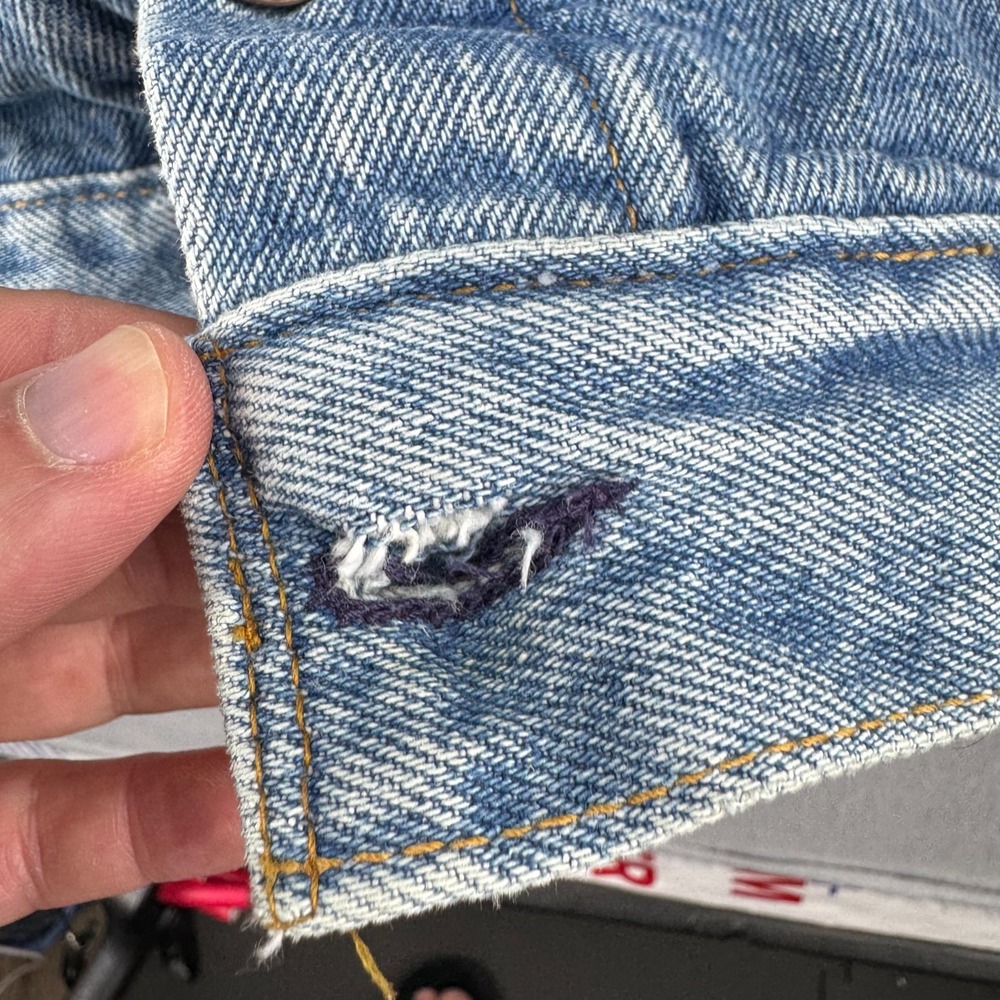 Vintage Levis Jacket Mens Large Blue Denim Trucker Late 80s Jean Made in USA - Picture 8 of 16